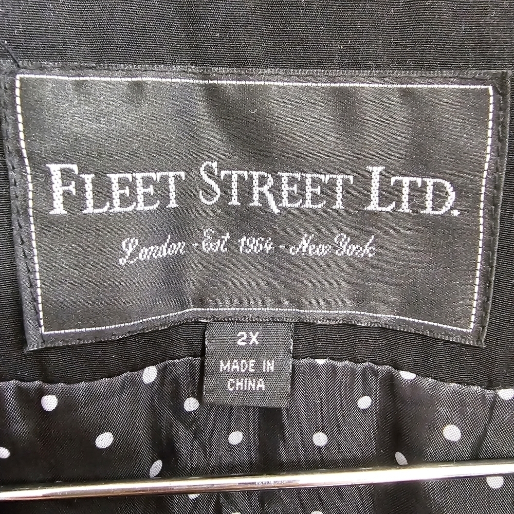 Fleet Street black belted lined raincoat size 2X - Picture 9 of 10